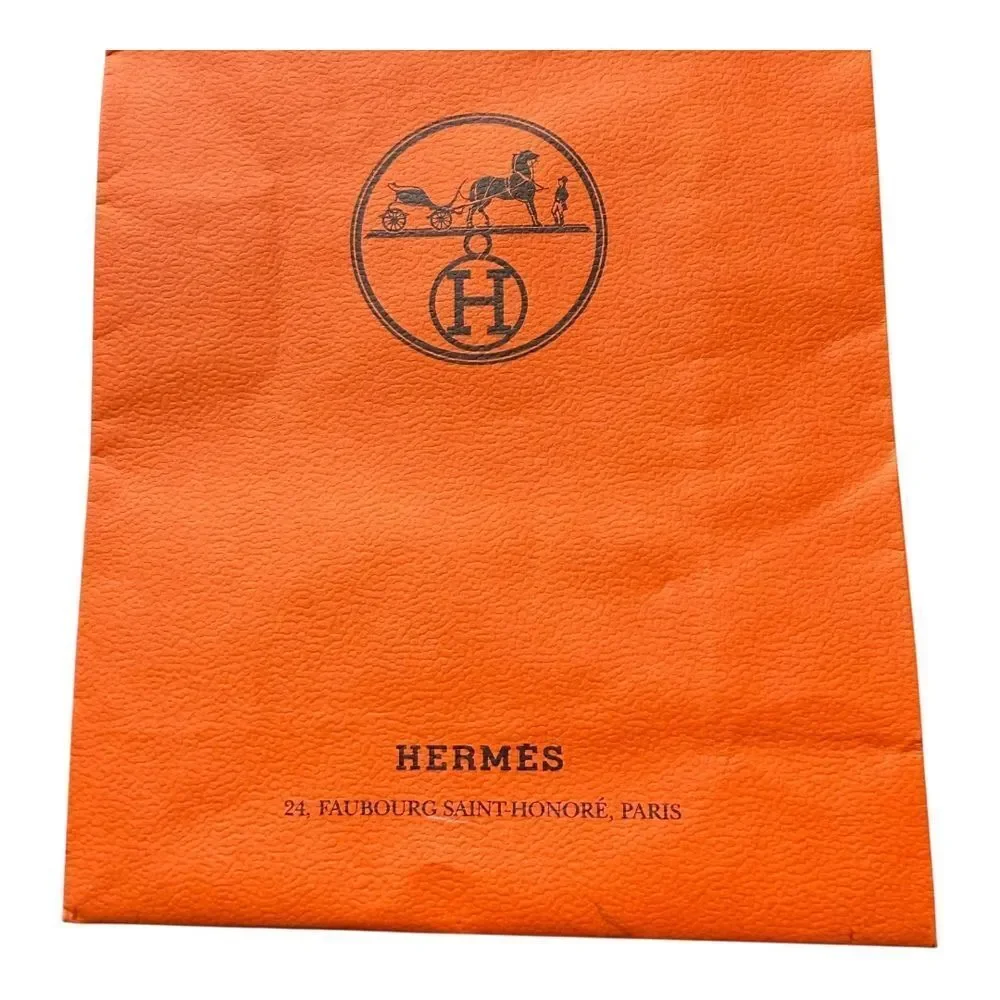 Hermes Orange Luxury Collectible Parisian Branded Shopping Bag Womens 8.5
